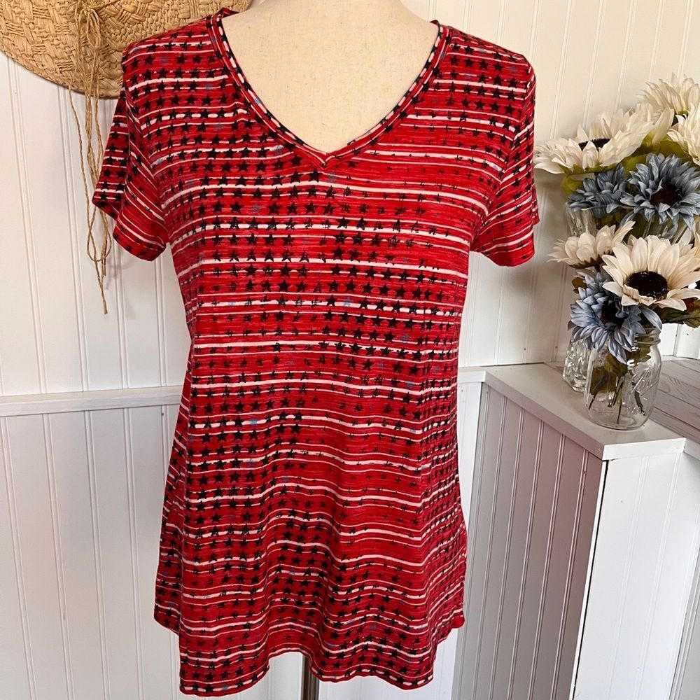 Stars Stripes Red White Blue  Short-sleeveTop